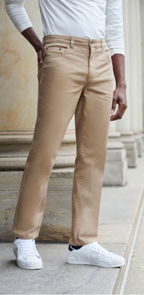 Uomo - Pantaloni elasticizzati classic fit straight - Cammello