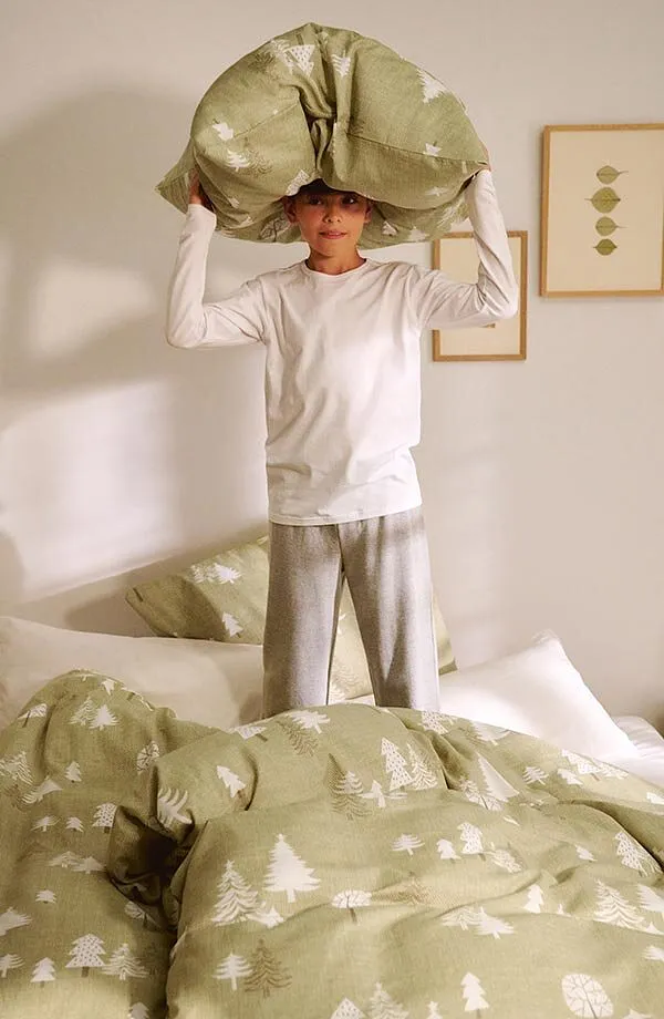 Casa - Biancheria da letto con alberi - Marroncino