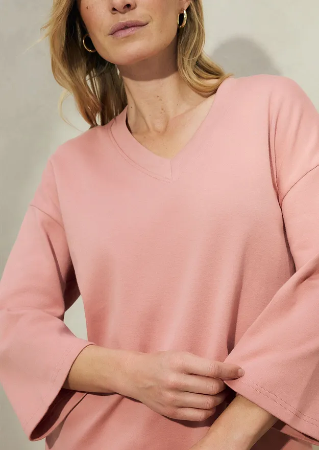 Di tendenza - T-shirt in puro cotone biologico - Marrone cipria