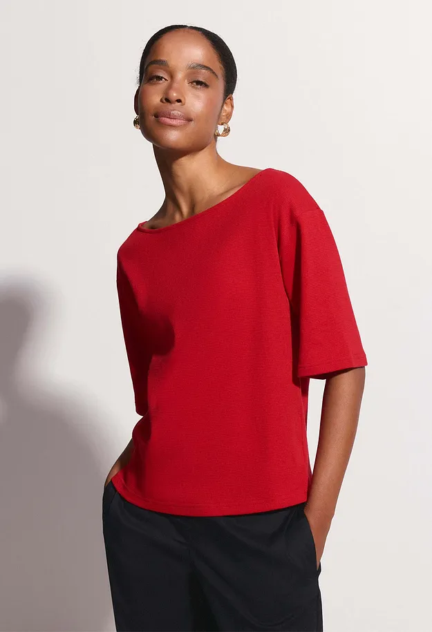 Donna - Maglia in puro cotone biologico - Rosso pomodoro
