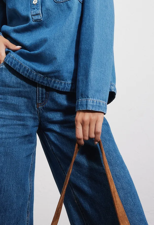 Donna - Blusa in jeans - Blu denim used