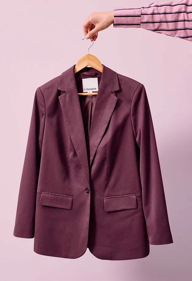 Donna - Blazer lungo oversize - Borgogna intenso