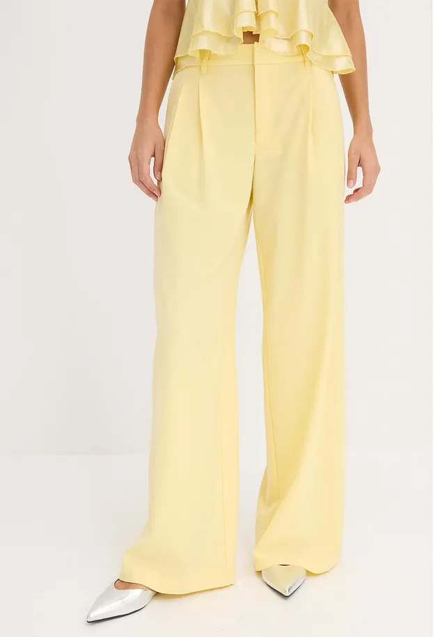 Donna - Pantaloni larghi - Giallo chiaro