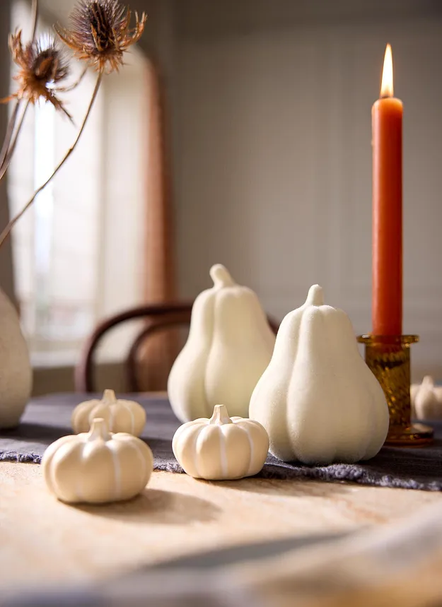 Casa & Giardino - Soprammobili mini zucche (pacco da 6) - Crema