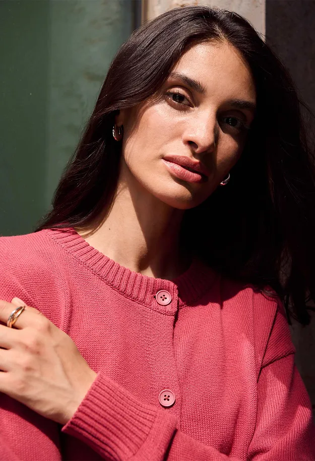 Donna - Cardigan - Ciliegia fum&eacute;