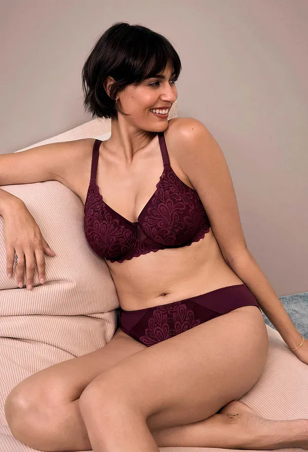Donna - Reggiseno con ferretto e pizzo delicato - Bacca