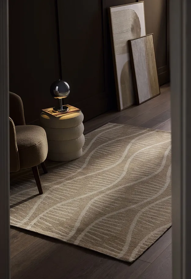 Casa - Tappeto in lana con motivo moderno - Beige