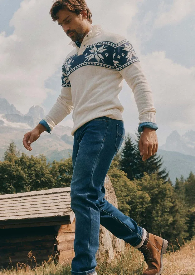 Uomo - Maglione norvegese regular fit - Bianco panna norvegese