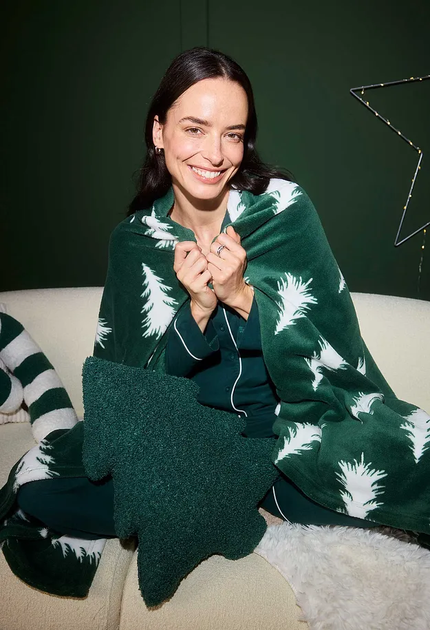 Casa - Plaid con abeti - Verde
