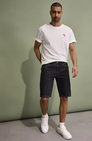 Uomo - Camicia a maniche corte in viscosa, loose fit - Bianco panna fantasia
