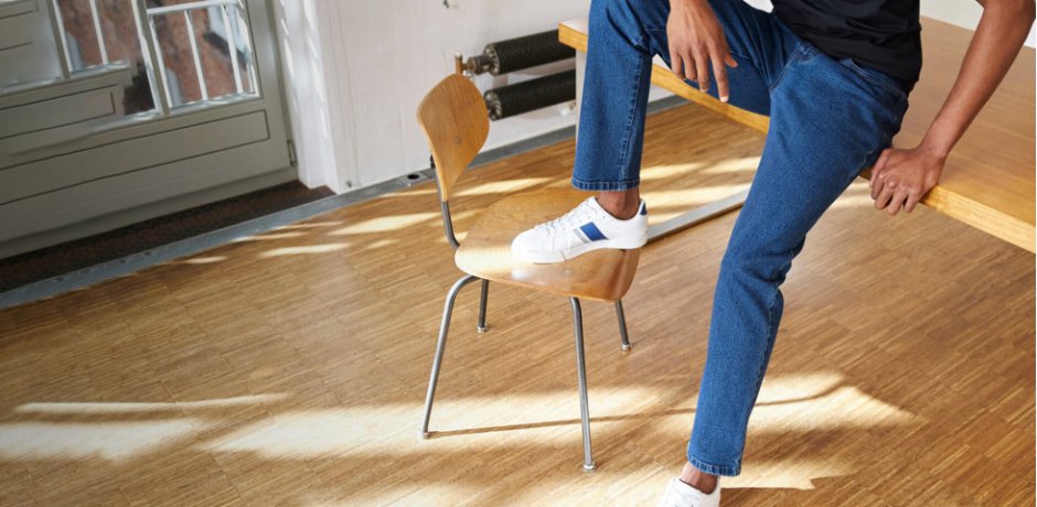 Uomo - Jeans elasticizzati classic fit straight - Blu denim