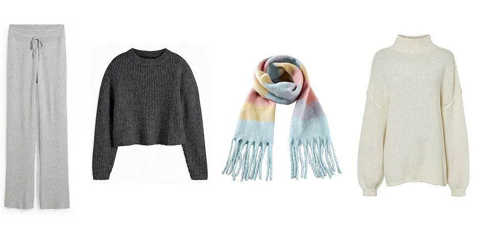 Donna - Pantaloni in maglia con cinta elastica e laccetto da annodare - Grigio chiaro melange