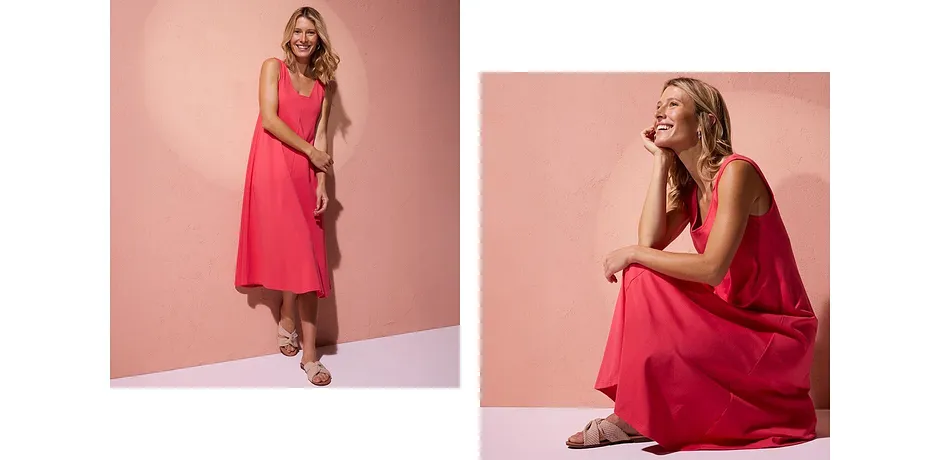 Donna - Abito in jersey di puro cotone biologico - Fucsia rosa