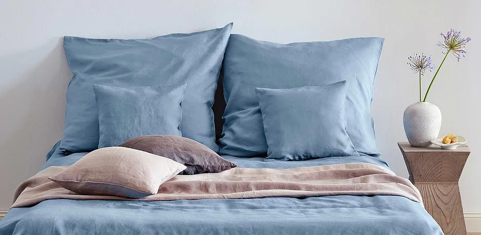 Casa & Giardino - Biancheria da letto in lino - azzurro