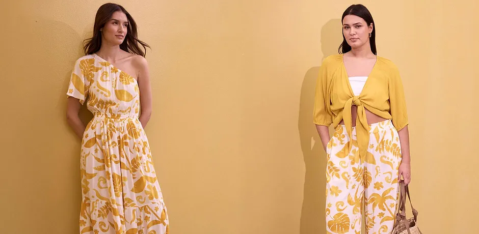 Di tendenza - Abito monospalla fantasia in viscosa operata - Bianco / giallo curry floreale