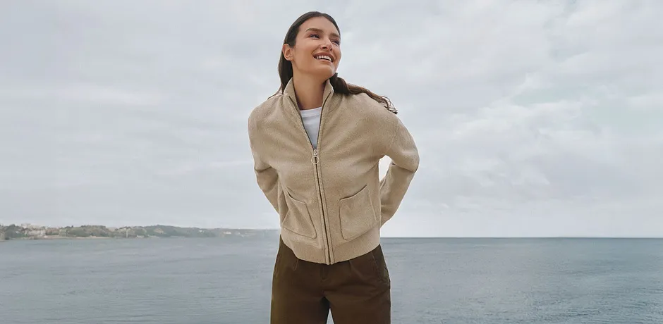 Di tendenza - Cardigan con cerniera - Verde canna