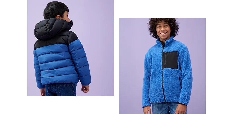 Bambini - Giacca in pile teddy - Blu / nero
