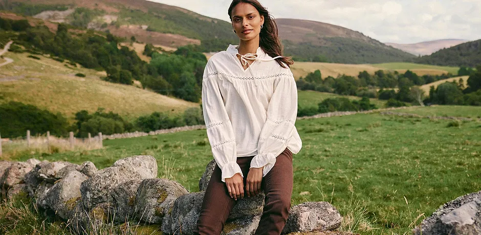 Donna - Blusa in fine misto viscosa - Bianco perla