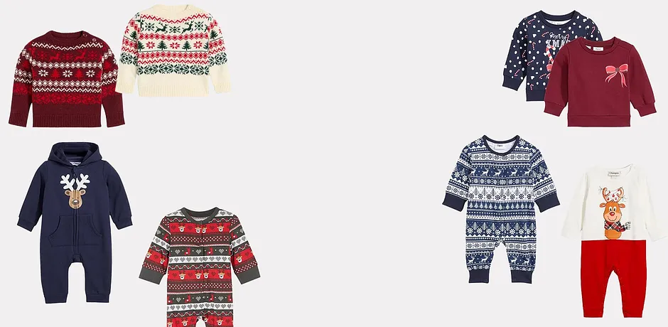 Abbigliamento colorato per neonati: calde tute, morbidi pagliaccetti e comode giacche per le giornate fredde.