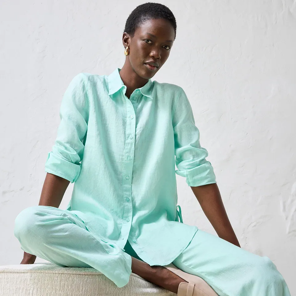 Di tendenza - Camicetta in puro lino - Menta chiaro