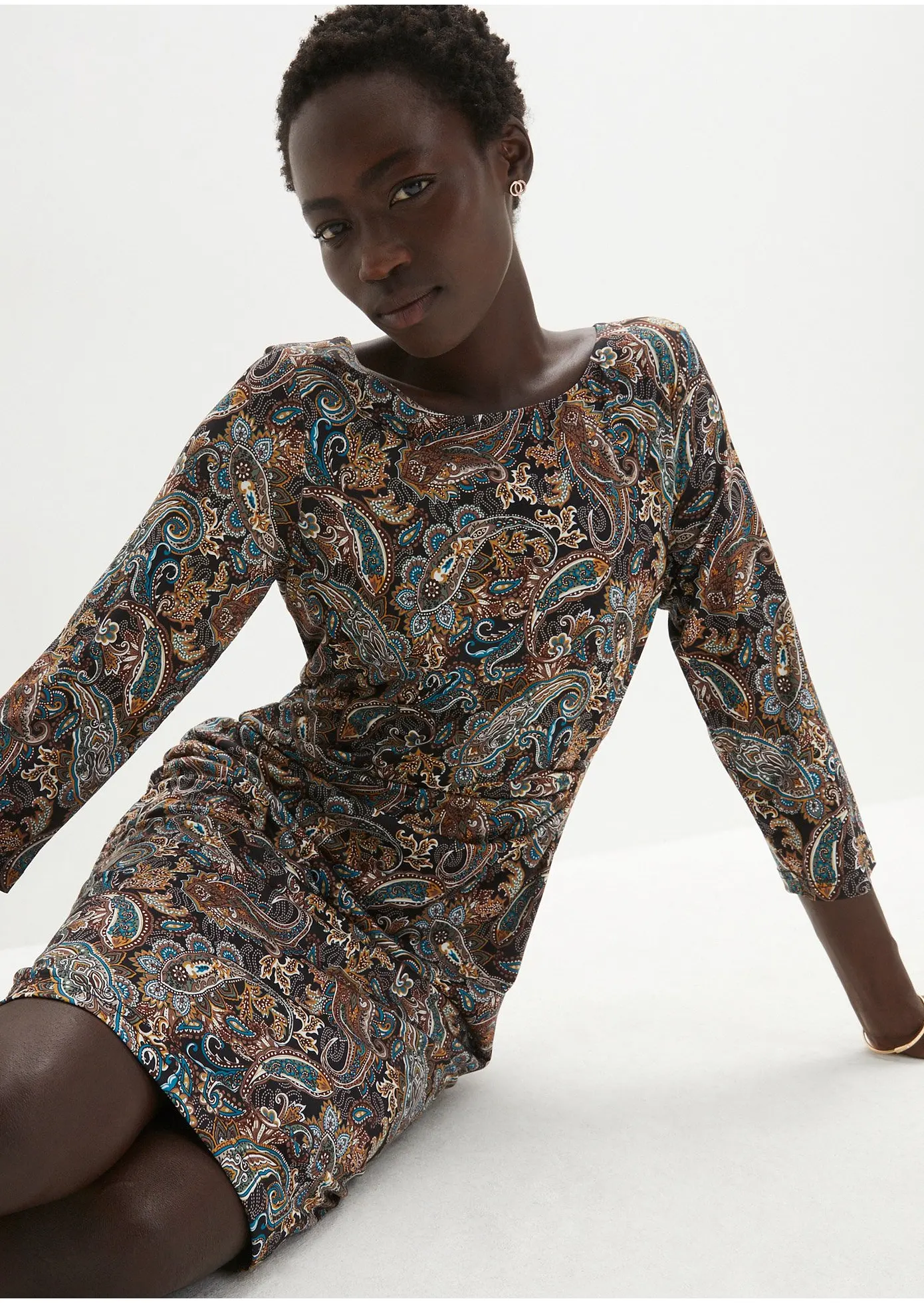 Abito in maglina con fantasia paisley, bonprix