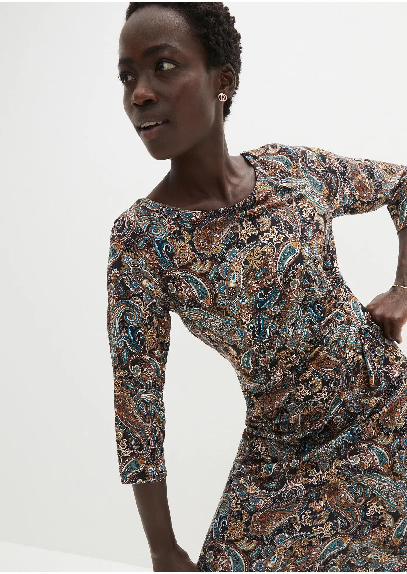 Abito in maglina con fantasia paisley, bonprix