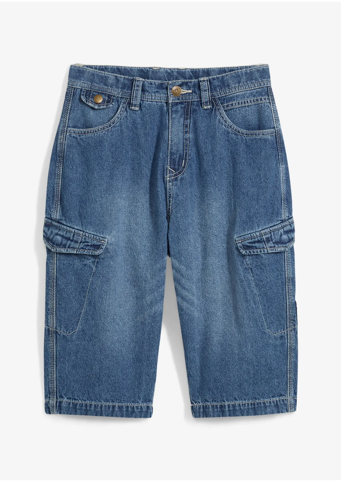 Bermuda in jeans di puro cotone, loose fit, bonprix