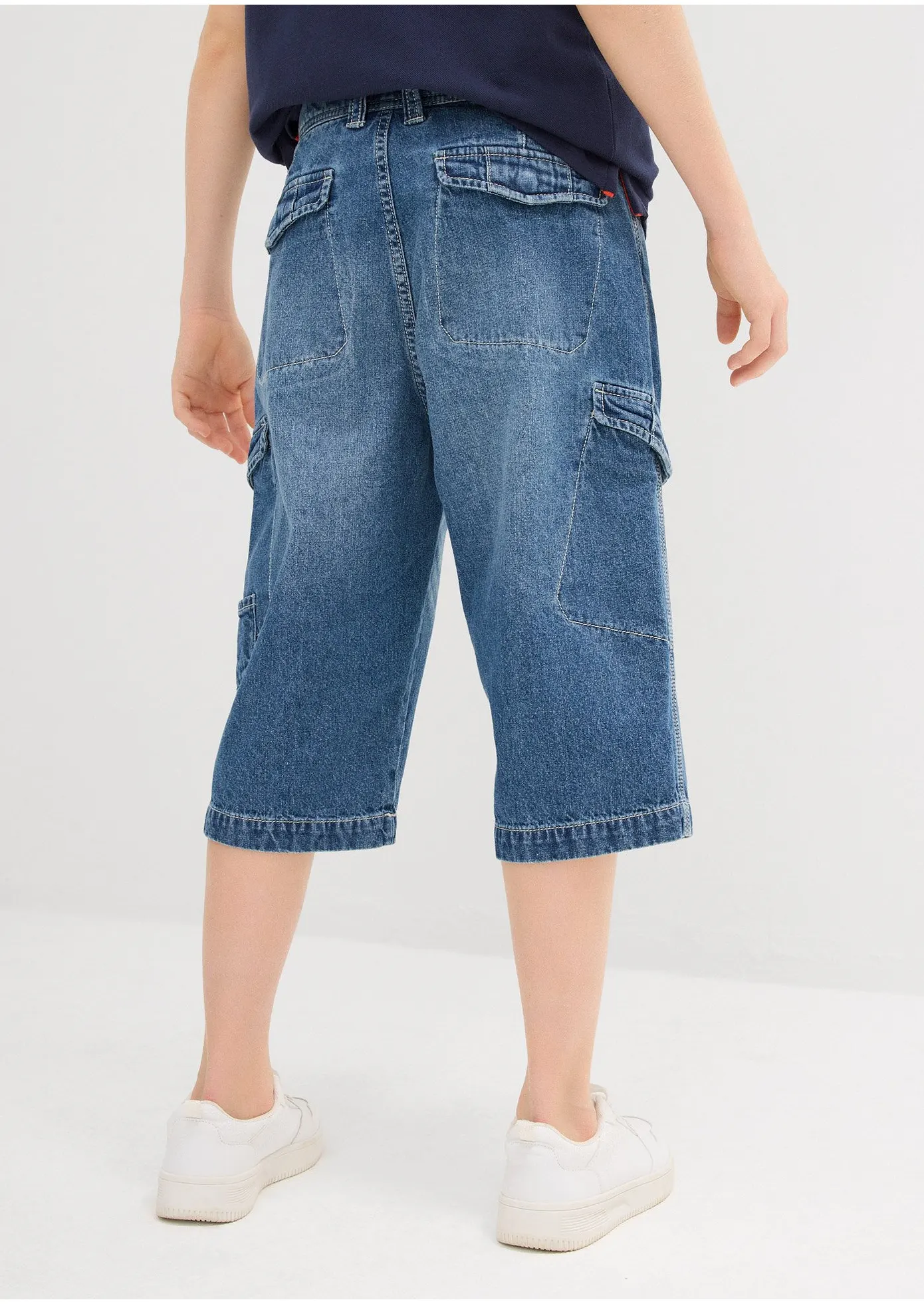 Bermuda in jeans di puro cotone, loose fit, bonprix