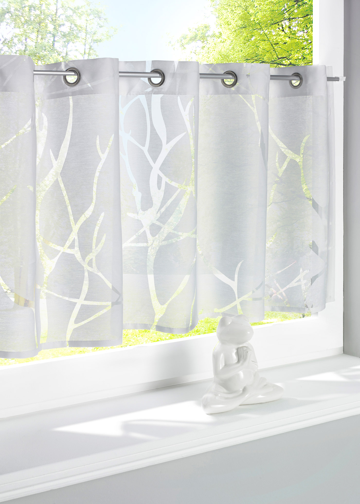 Tenda a vetro in tessuto devoré (Bianco) - bpc living bonprix collection