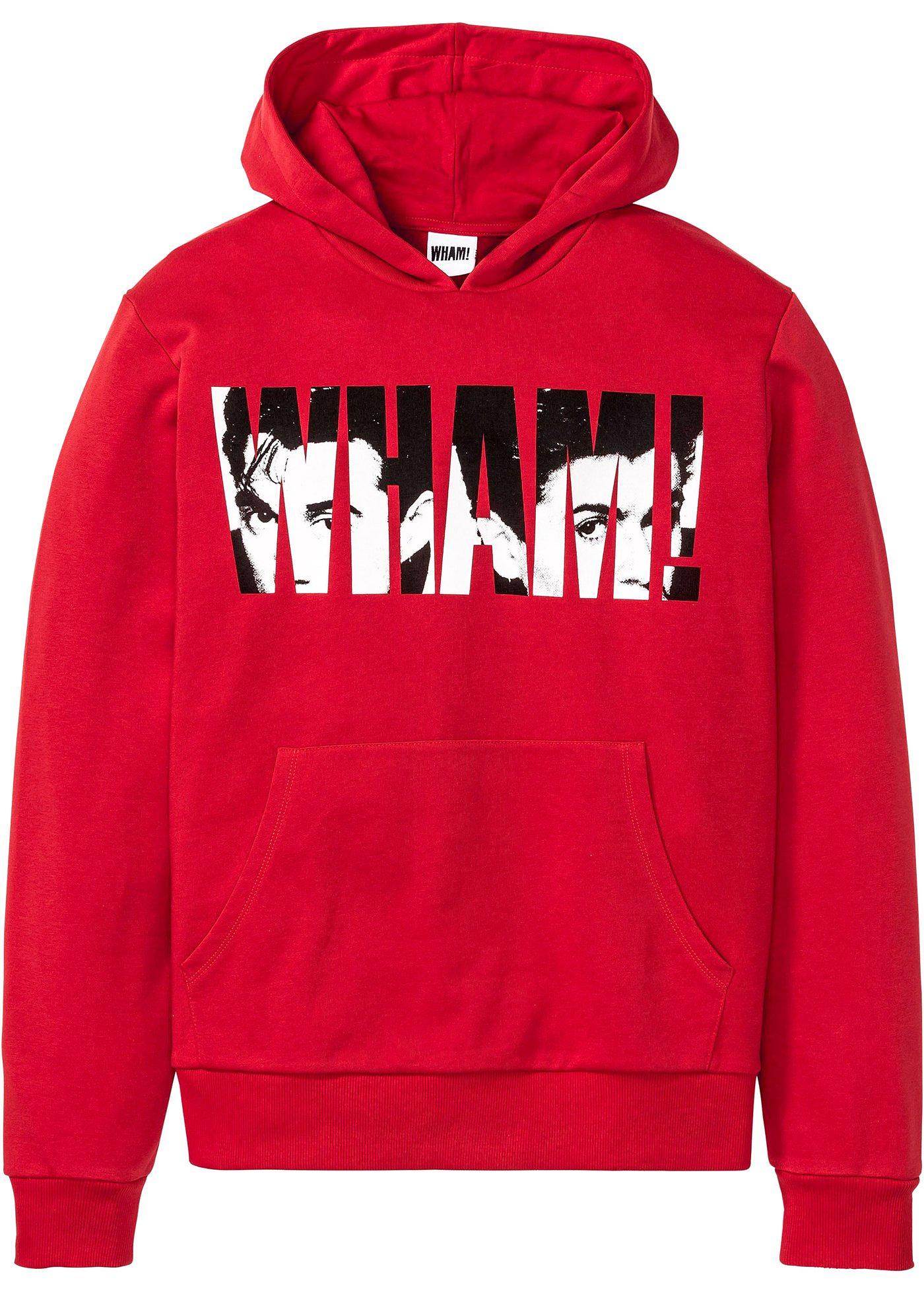 Felpa con cappuccio slim fit (Rosso) - Wham!