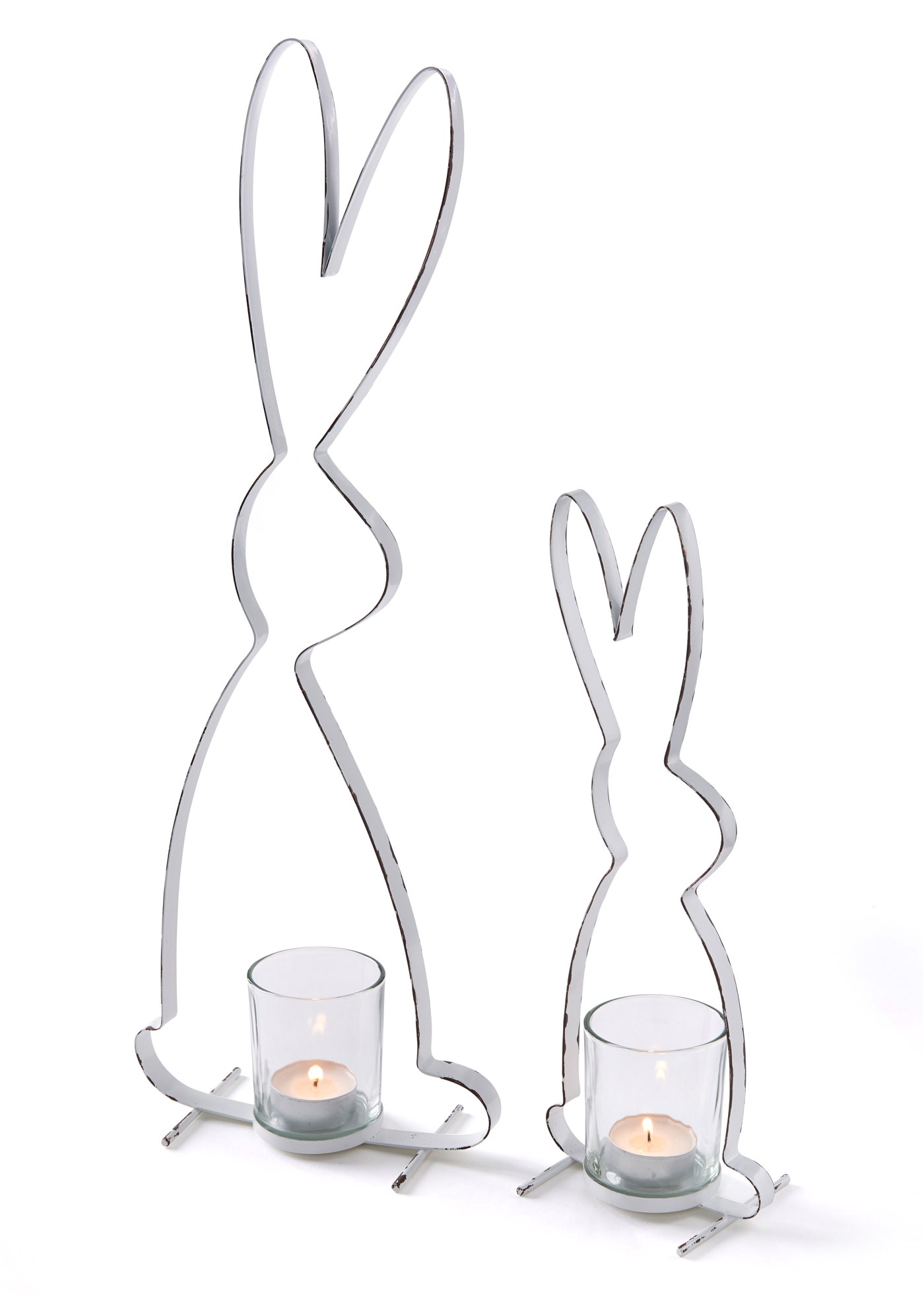 Portalumini a forma di coniglio (set 2 pezzi) (Bianco) - bpc living bonprix collection