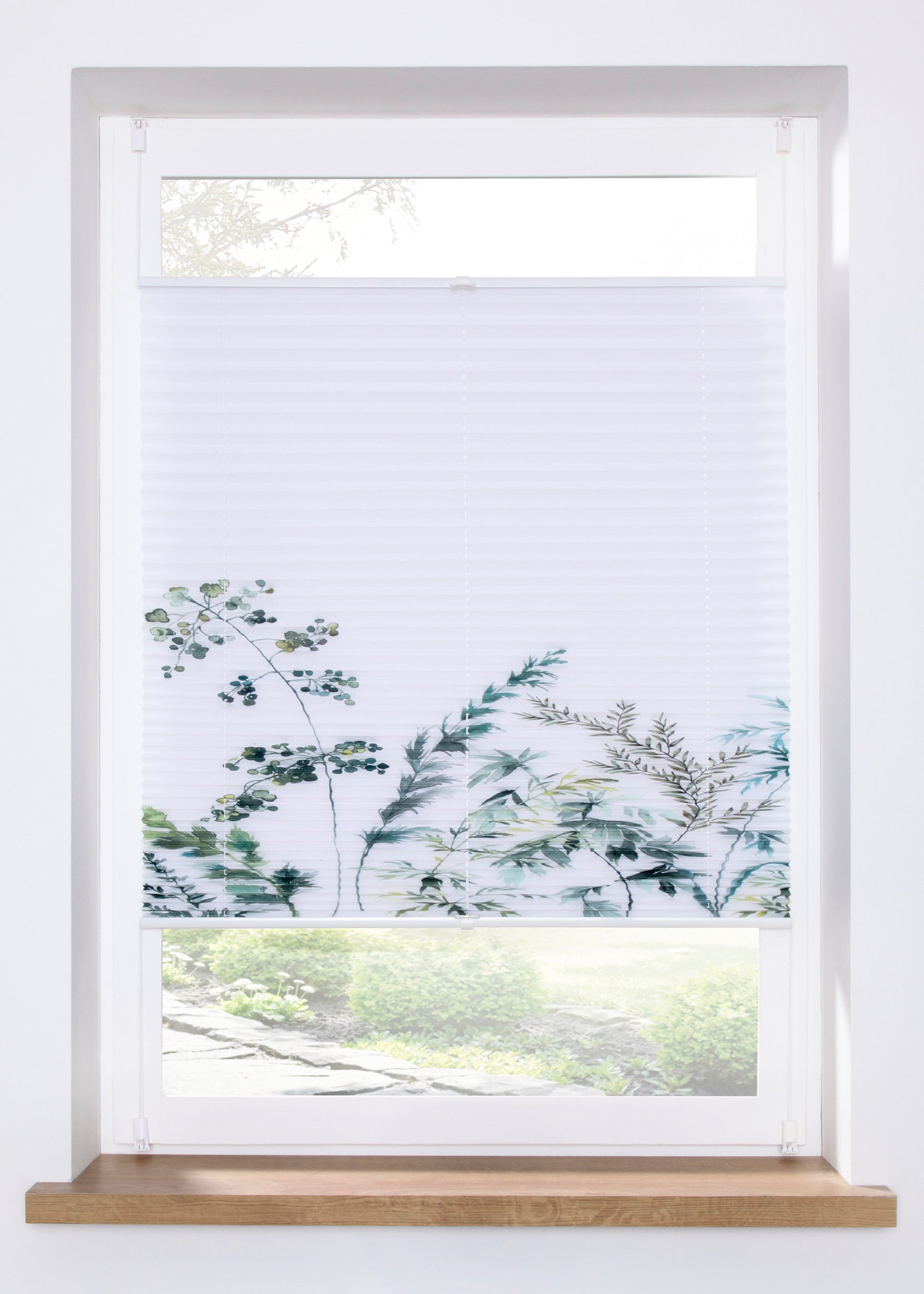 Tenda plissettata con foglie (Bianco) - bpc living bonprix collection