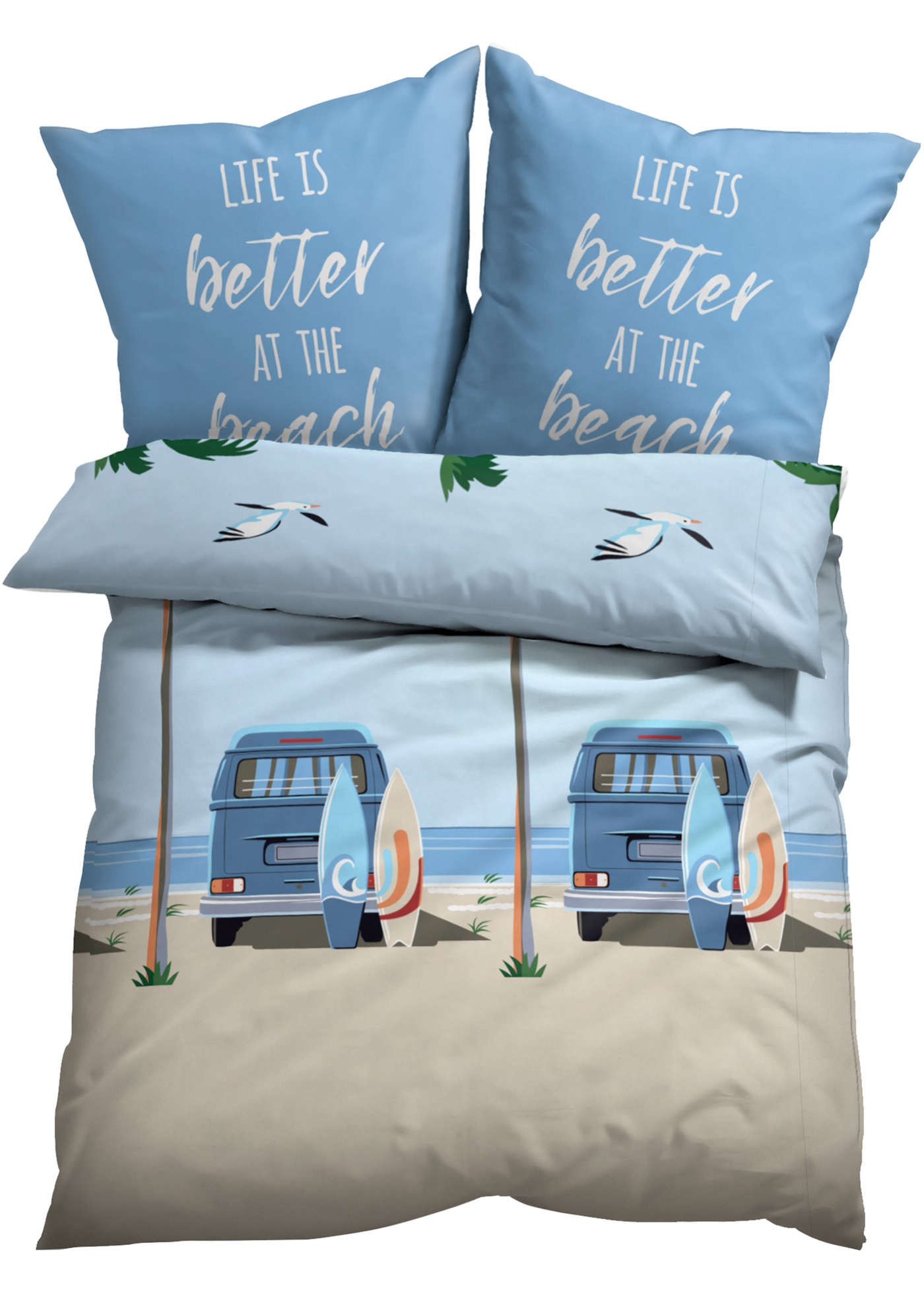 Biancheria da letto con spiaggia (Blu) - bpc living bonprix collection