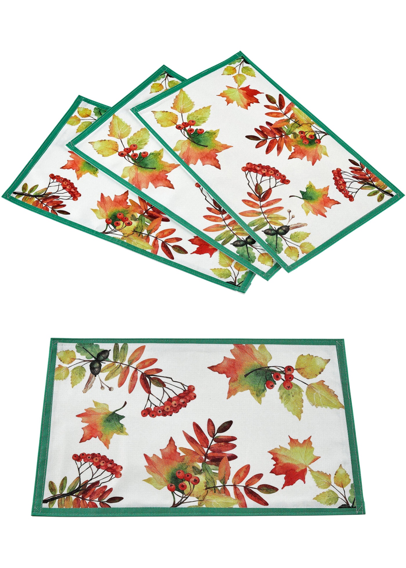 Tovagliette americane con foglie (pacco da 4) (Bianco) - bpc living bonprix collection