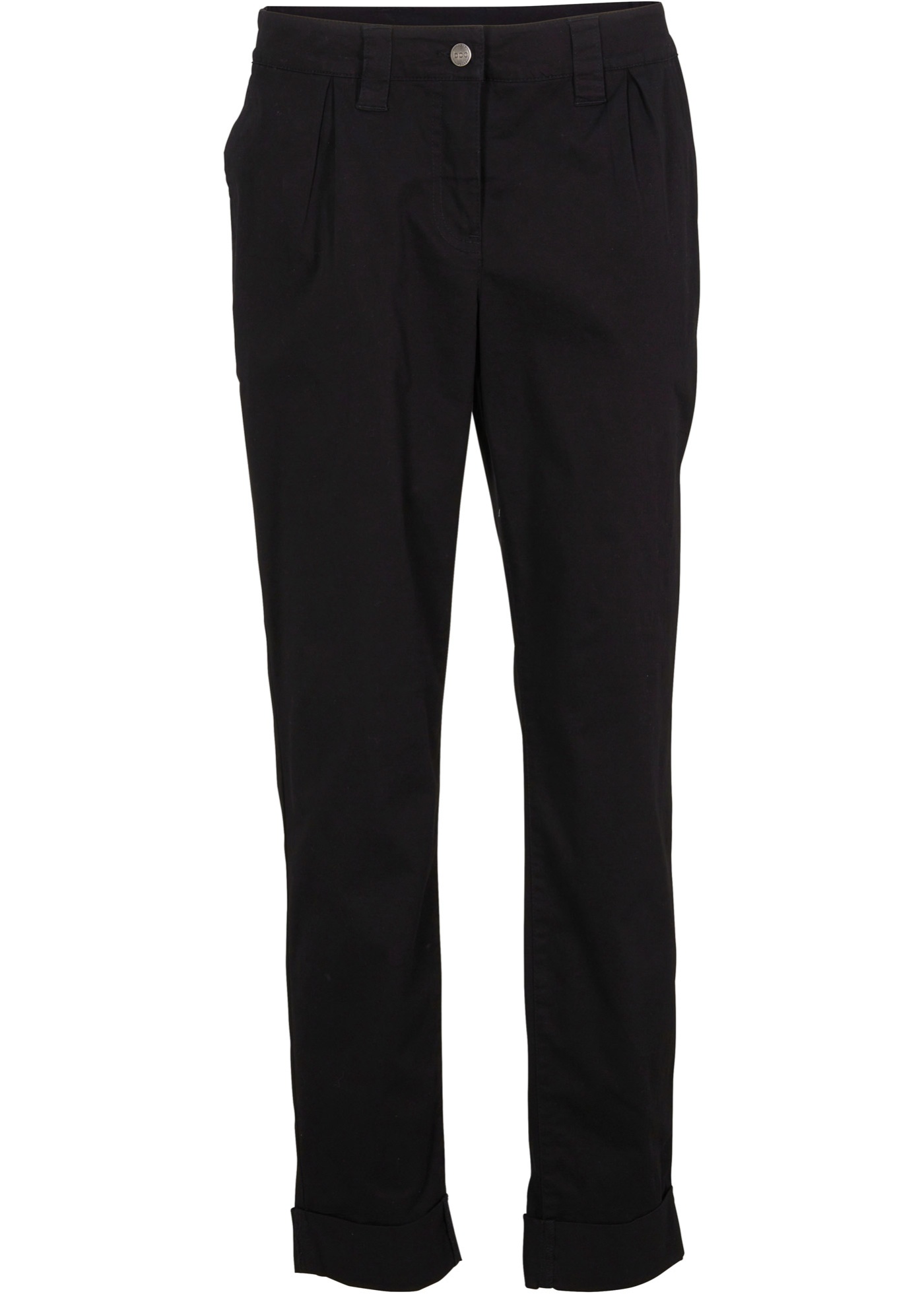 Pantaloni chino con cinta comoda e risvolto (Nero) - bpc bonprix collection