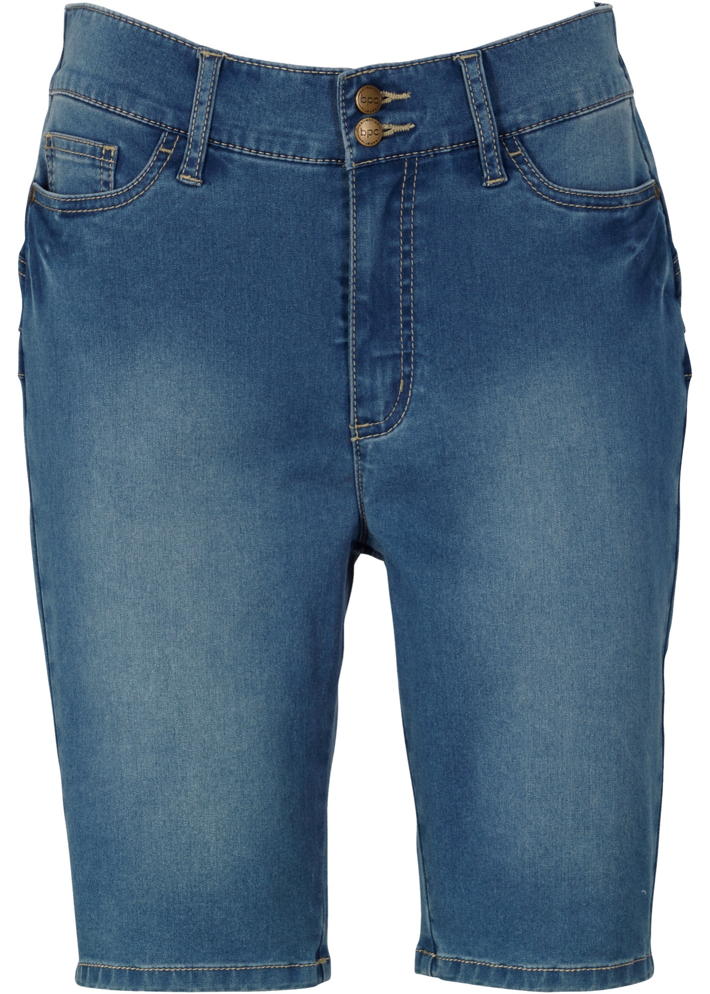 Bermuda di jeans super elasticizzati a vita alta (Blu) - bpc bonprix collection