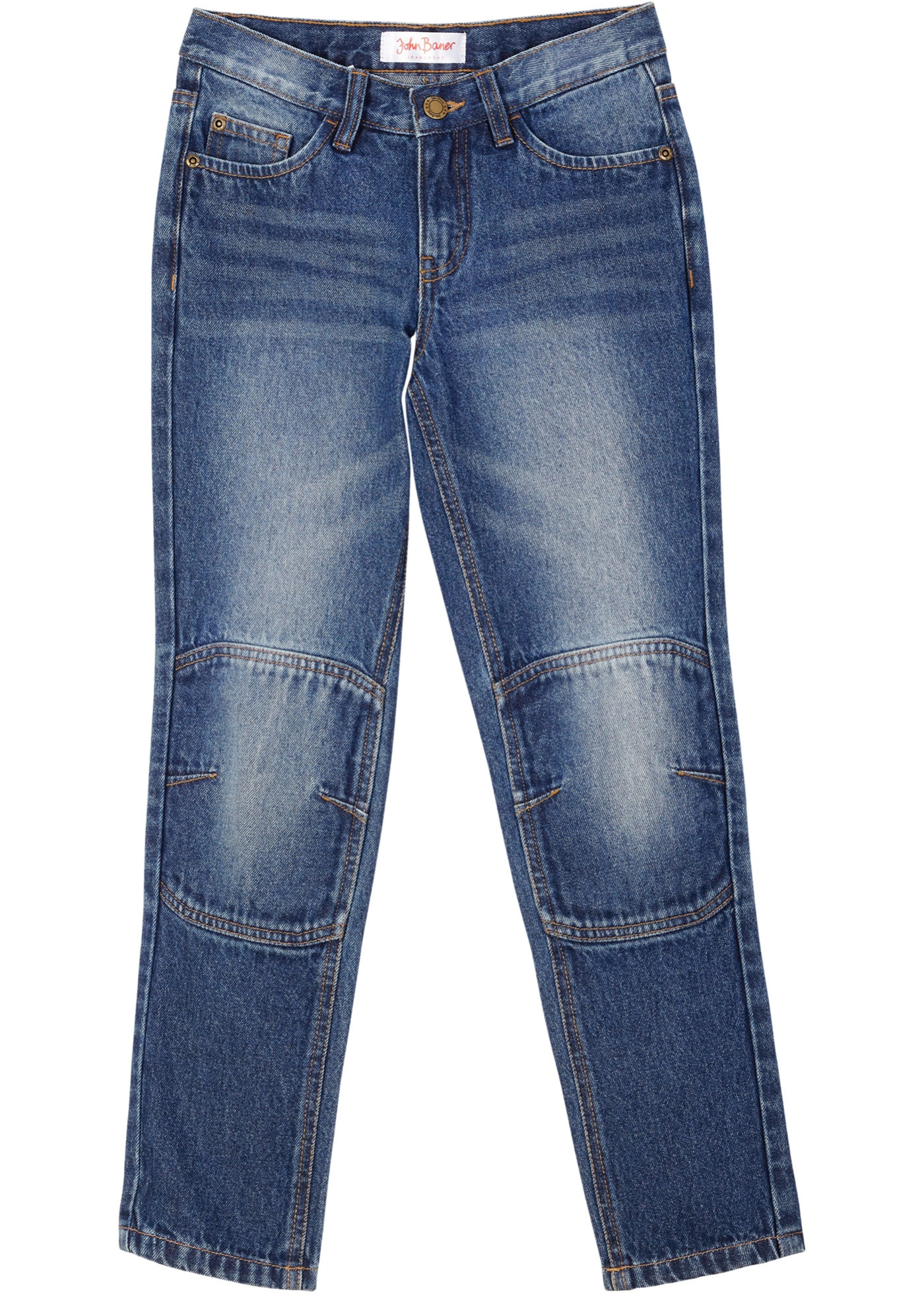 Jeans slim con ginocchia rinforzate in cotone biologico (Blu) - John Baner JEANSWEAR
