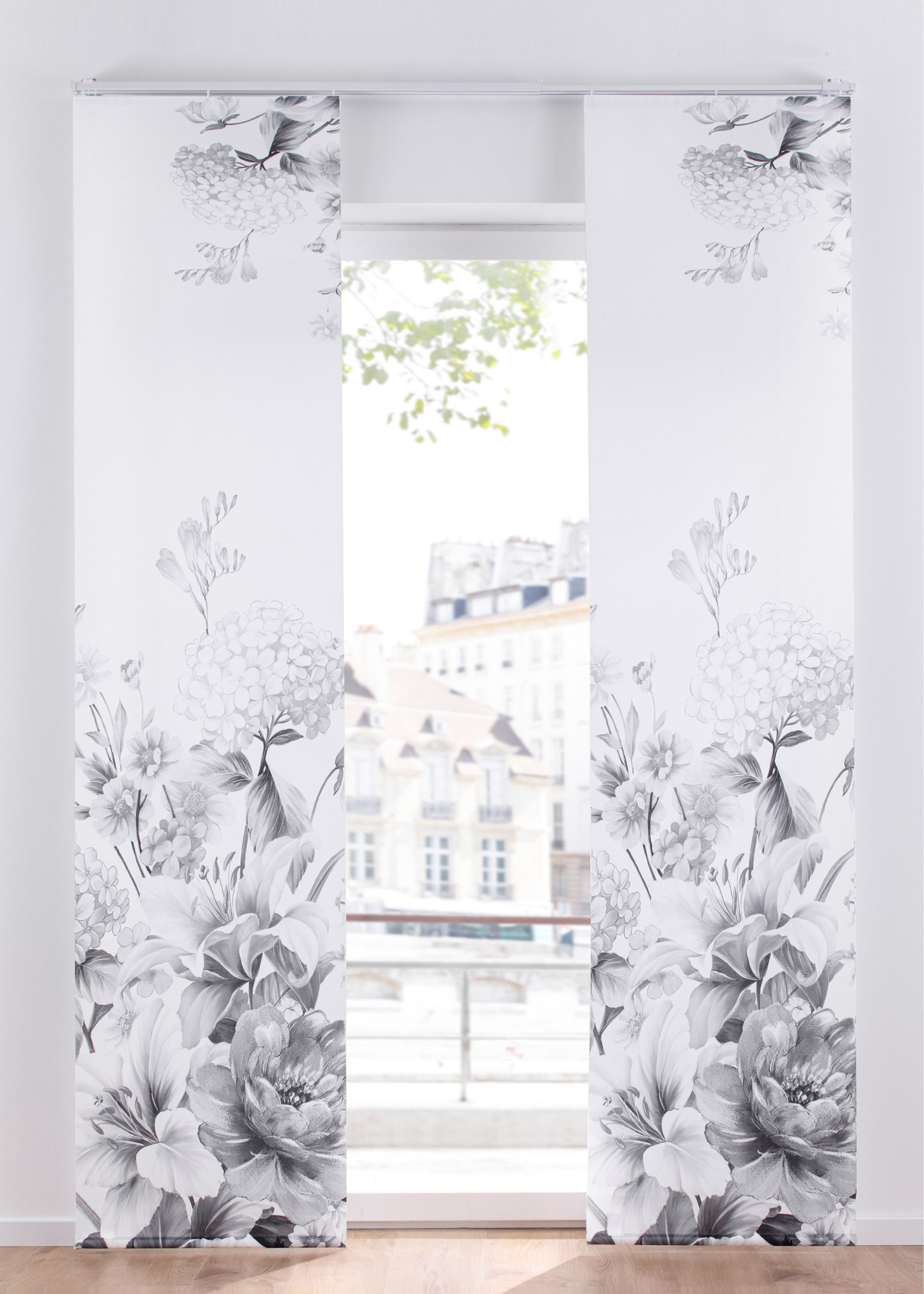 Tenda a vetro antiriflesso con fiori (pacco da 1) (Bianco) - bpc living bonprix collection