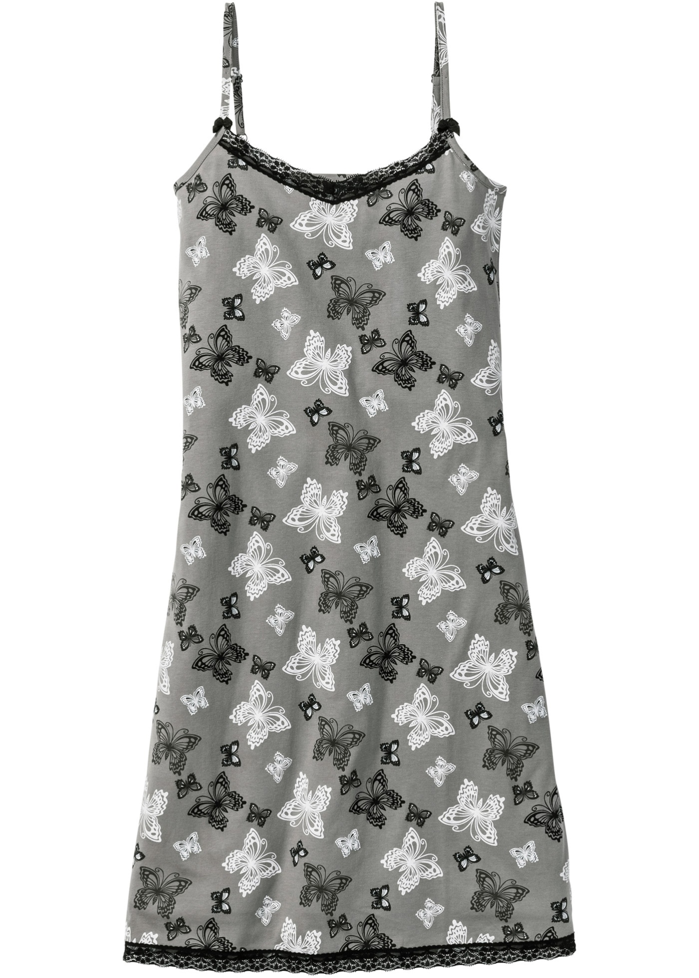 Camicia da notte con spalline sottili (Grigio) - bpc bonprix collection