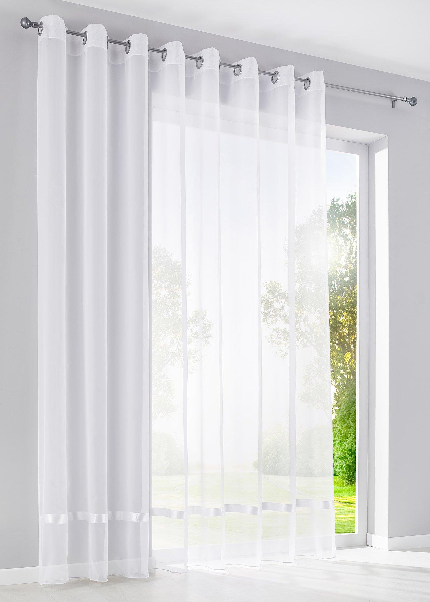 Tenda con nastro in satin (Bianco) -