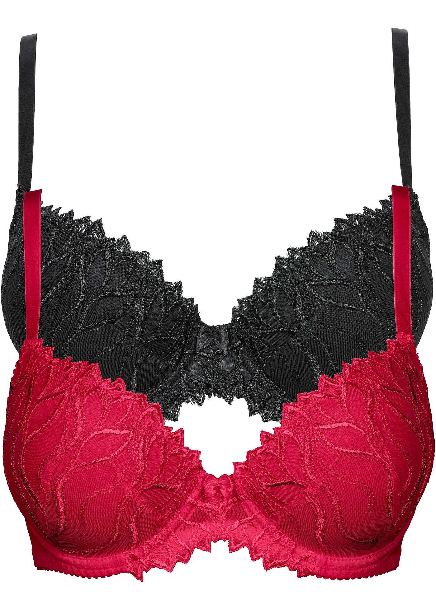 Reggiseno con coppe preformate e ferretto (pacco da 2) (Rosso) - BODYFLIRT