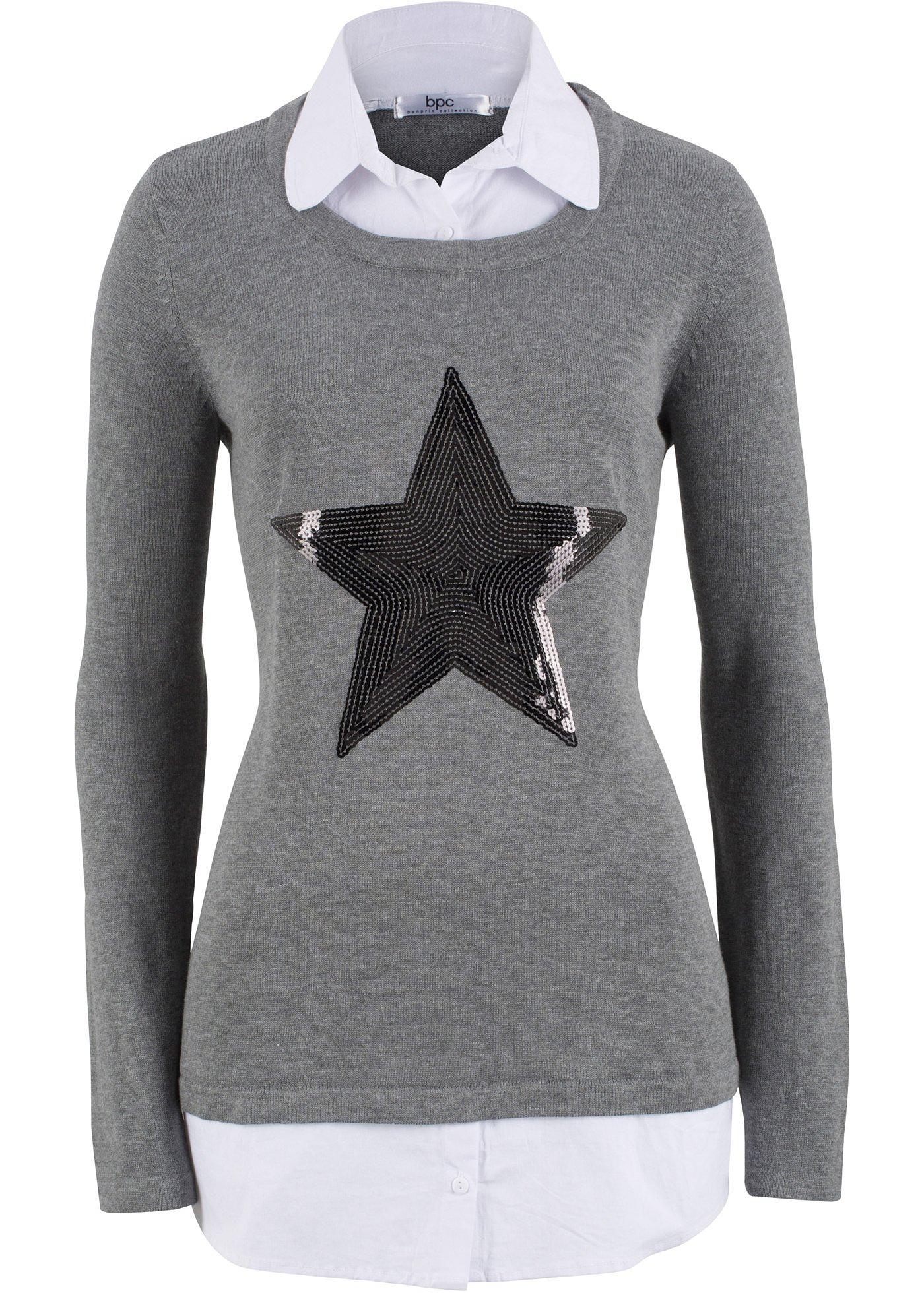 Maglione con colletto con cerniera Maglia di lana vergine bianca