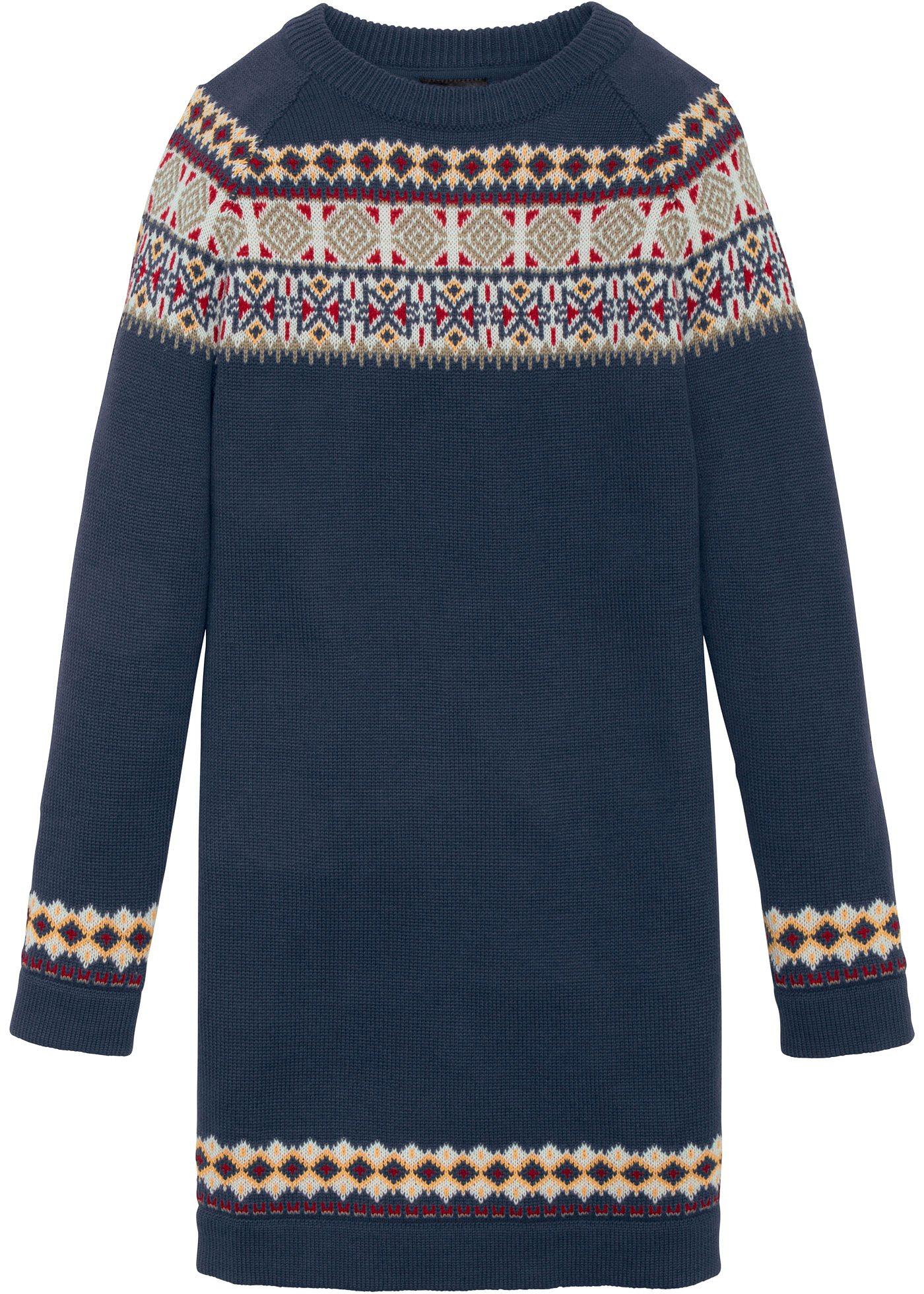 Abito in maglia con motivi norvegesi (Blu) - bpc bonprix collection