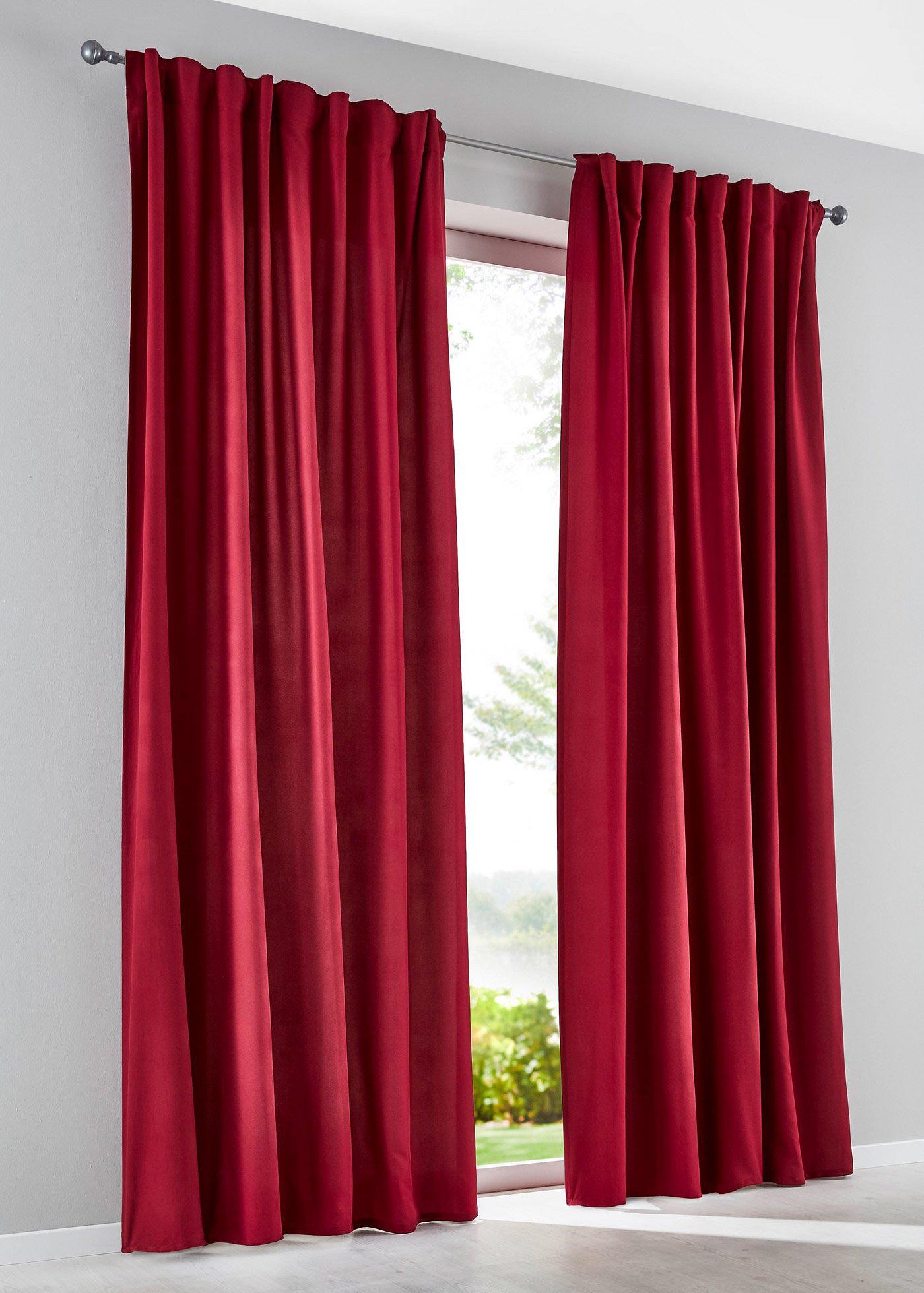 bpc living bonprix collection Tenda in microfibra tinta unita (pacco da 2) in Rosso: NOVITÀ! Ora anche con fettuccia multifunzione. La scelta giusta bpc living bonprix collection Tenda in microfibra tinta unita (pacco da 2) in Rosso: NOVITÀ! Ora anche con fettuccia multifunzione. La scelta giusta