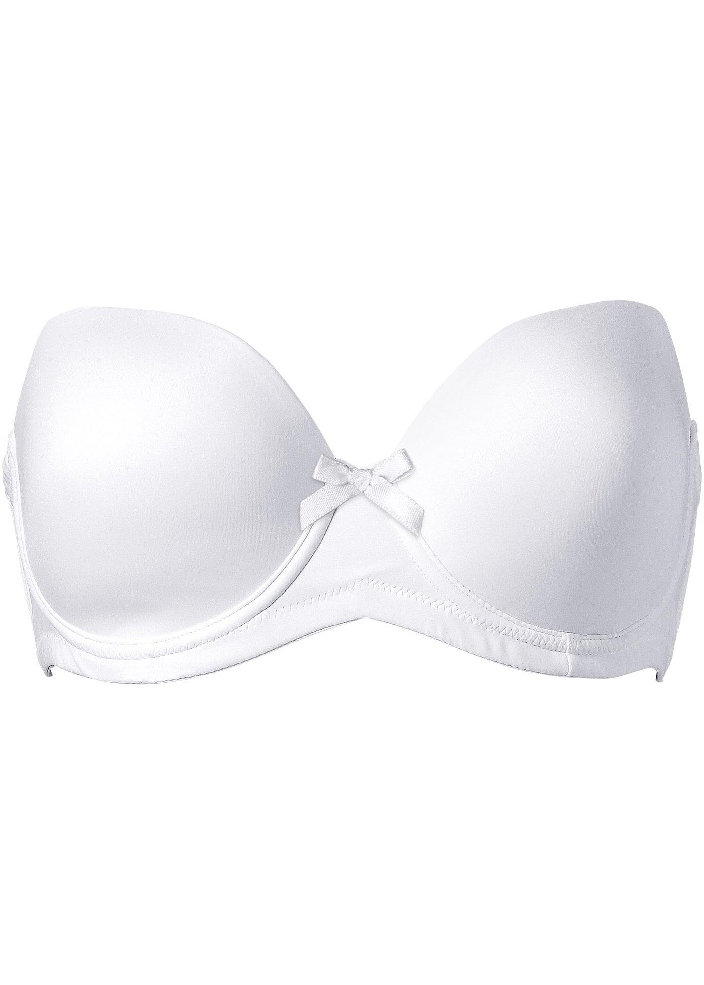 Reggiseno A Fascia Con Coppe Morbide E Bordo Di Silicone - Bianco, Coppa B