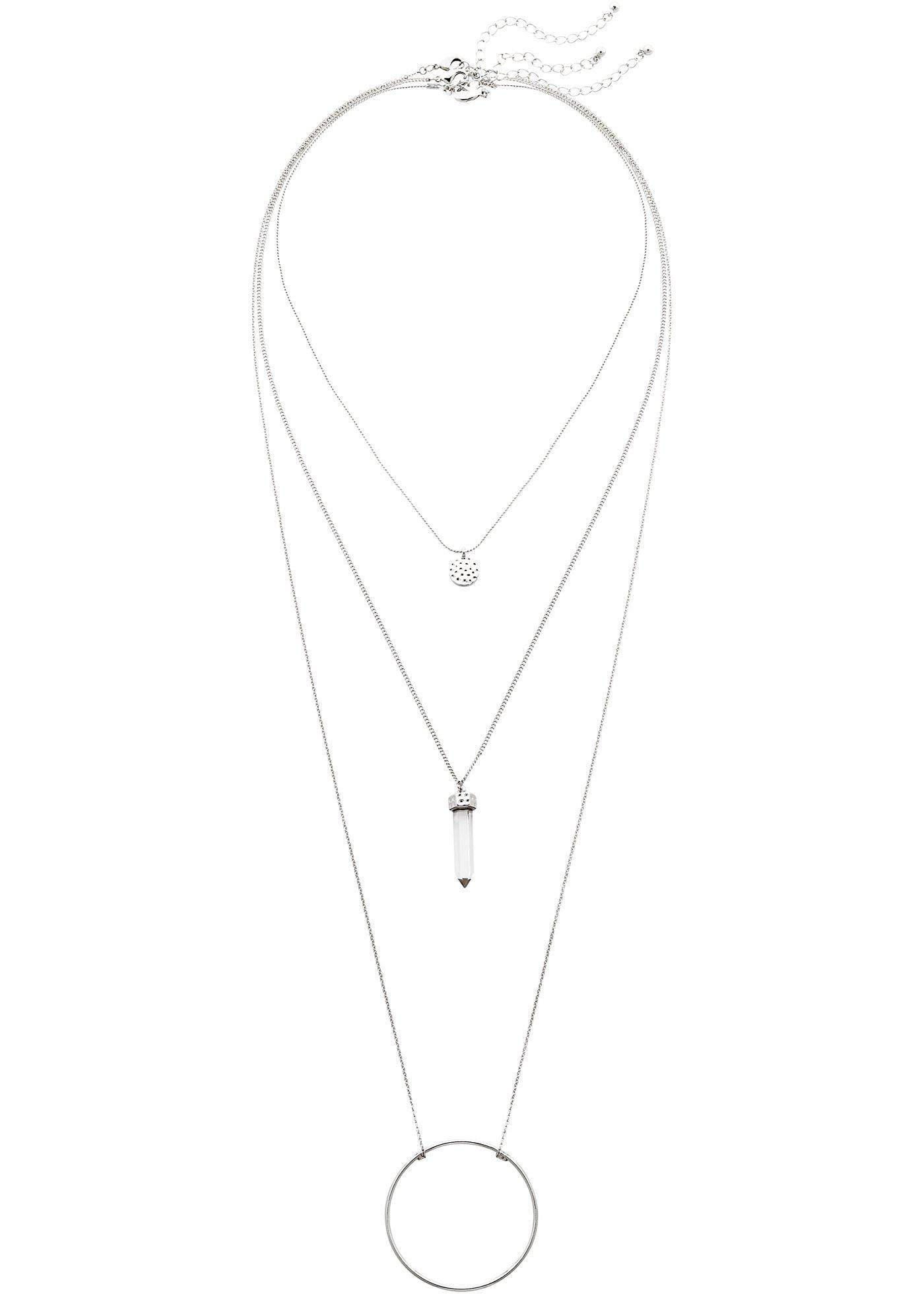COLLANA doppio filo cerchio e zircone - oro