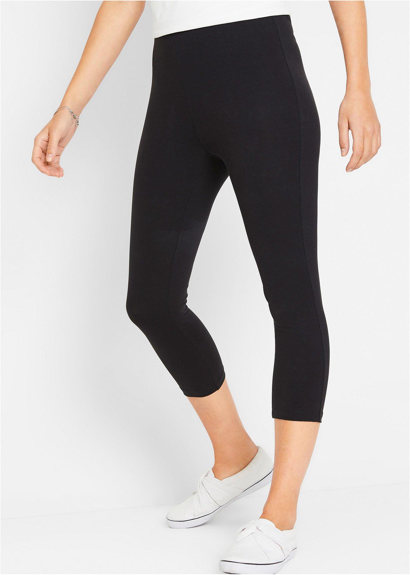 Leggings Donna Jaam Apparel Nero Tinta Unita Con Tasche - Taglie Forti L/XL (12-20)