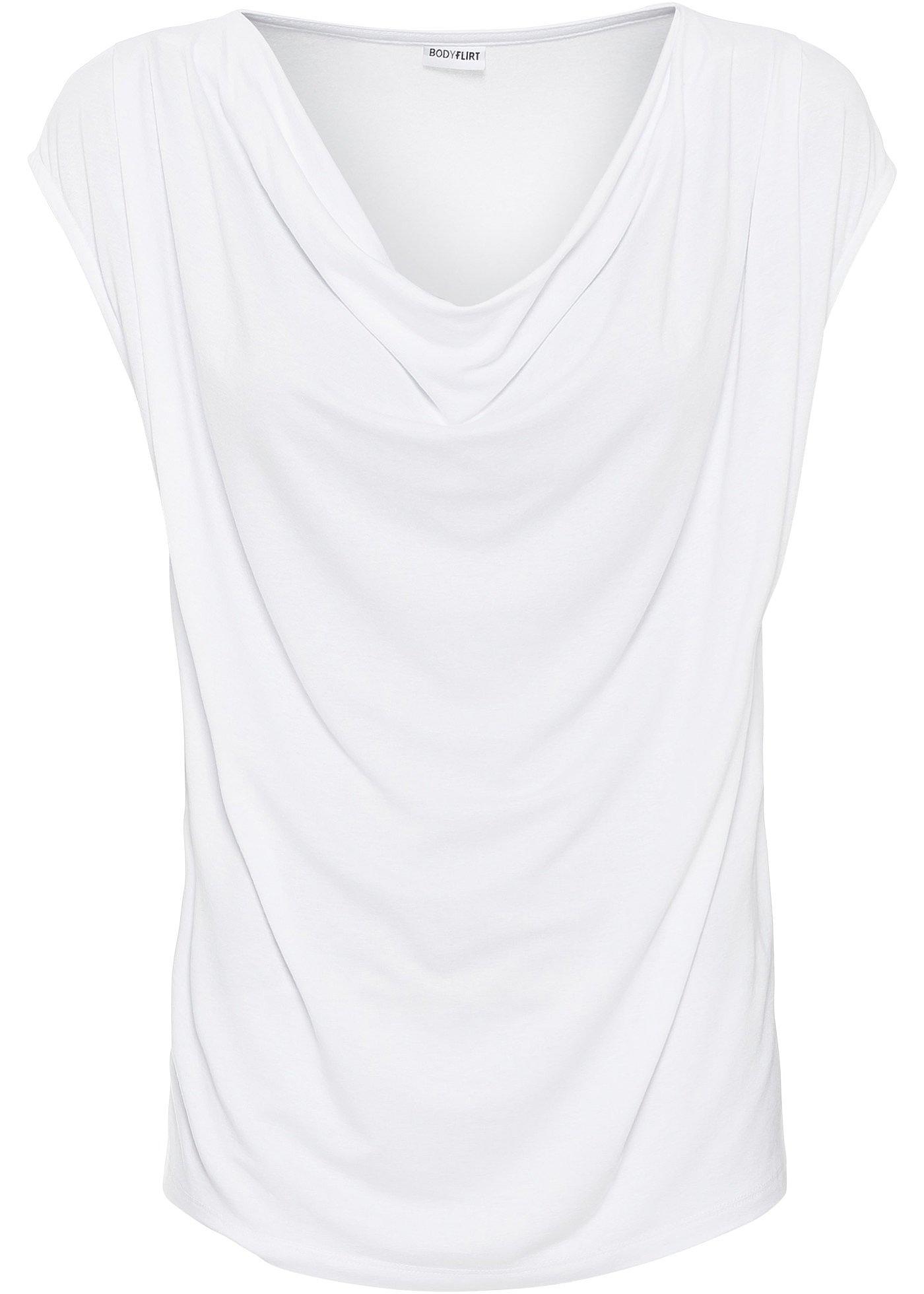 Maglia con scollo a cascata in misto viscosa