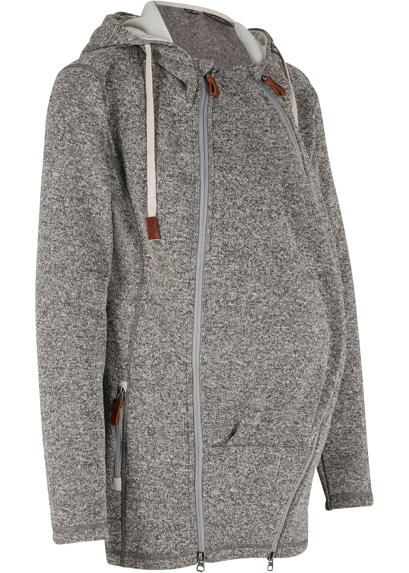Giacca prémaman 2 in 1 in pile effetto maglia con inserto babywearing