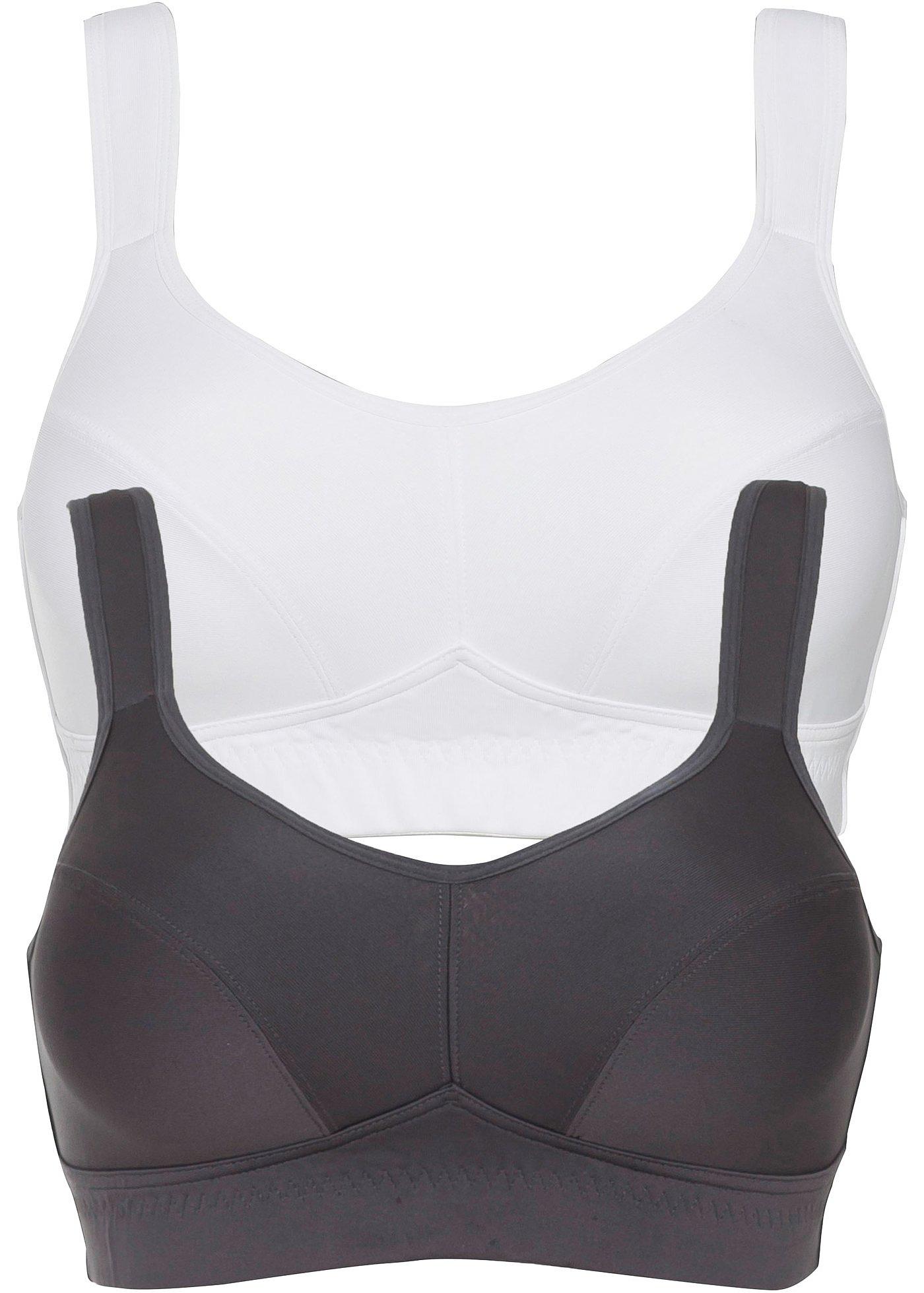 Reggiseno Sportivo Confortevole In Confezione Da 2 - Antracite / Bianco ...